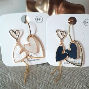 Sold Offline - Asymmetrical Tassel Heart Earrings
